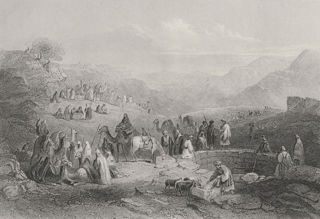 JERUSALEM. Well Emmaus(Rd from Jaffa to )-Bartlett 1847 old antique print